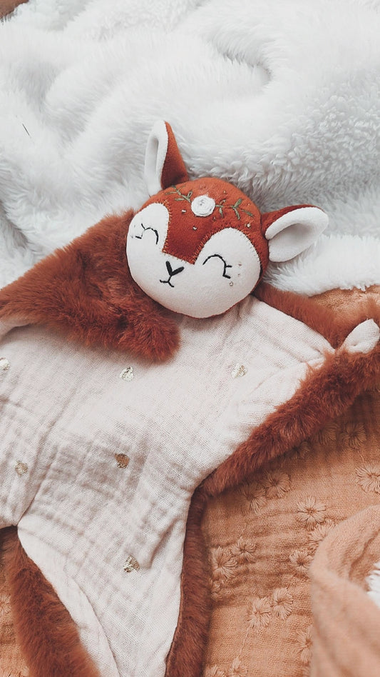 Doudou biche  - modèle coeur beige disponible