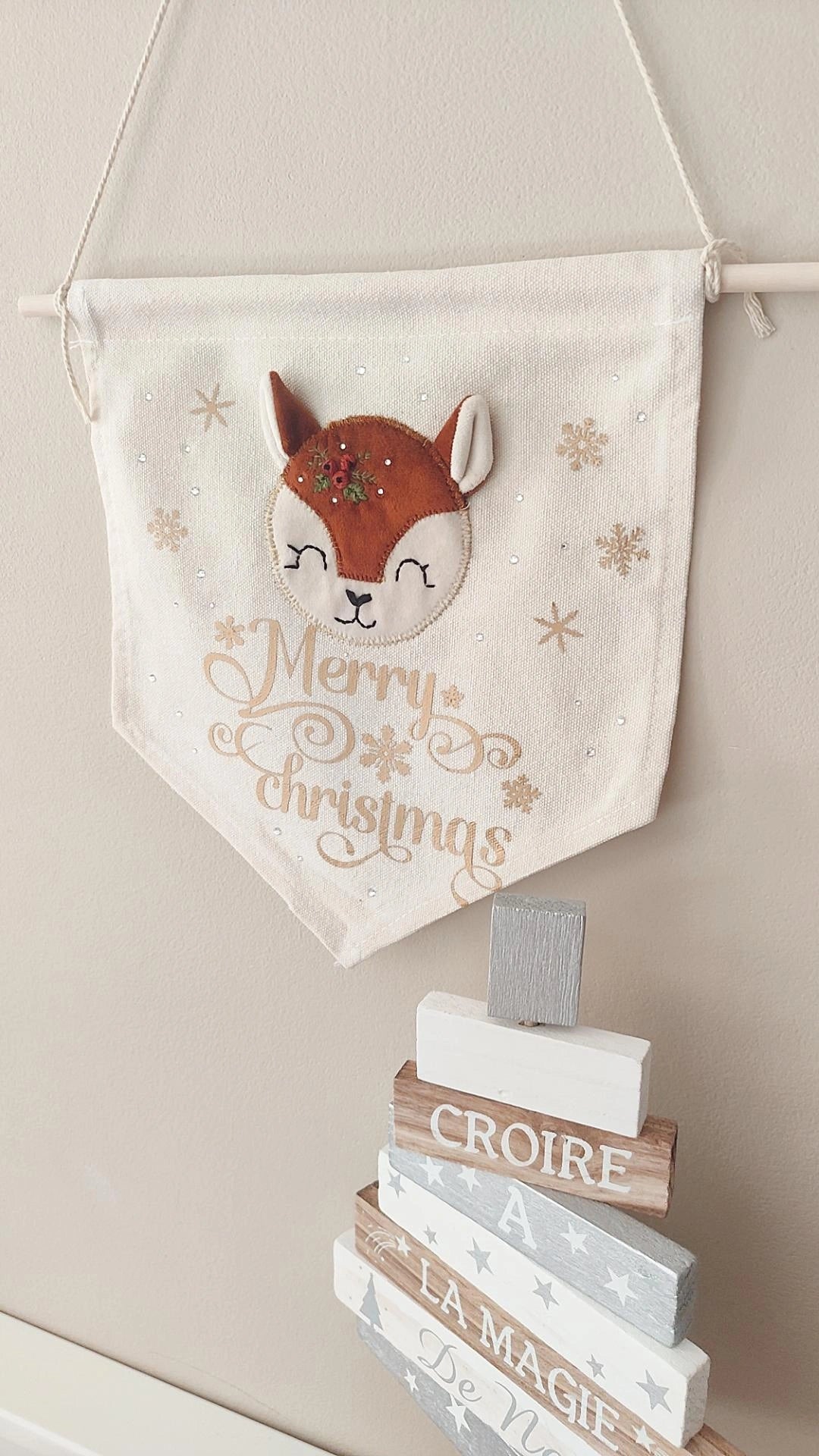 Fanion décoratif Modèle Rosie la Biche ✨- Personnalisable