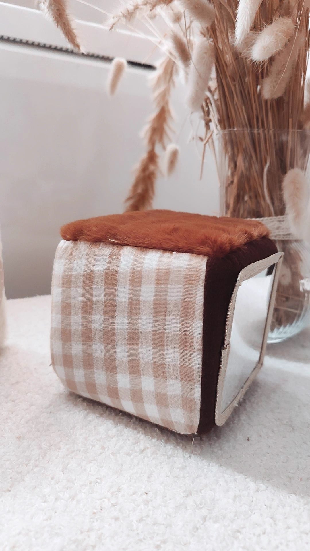 Cube d' éveil nomade marron - vichy