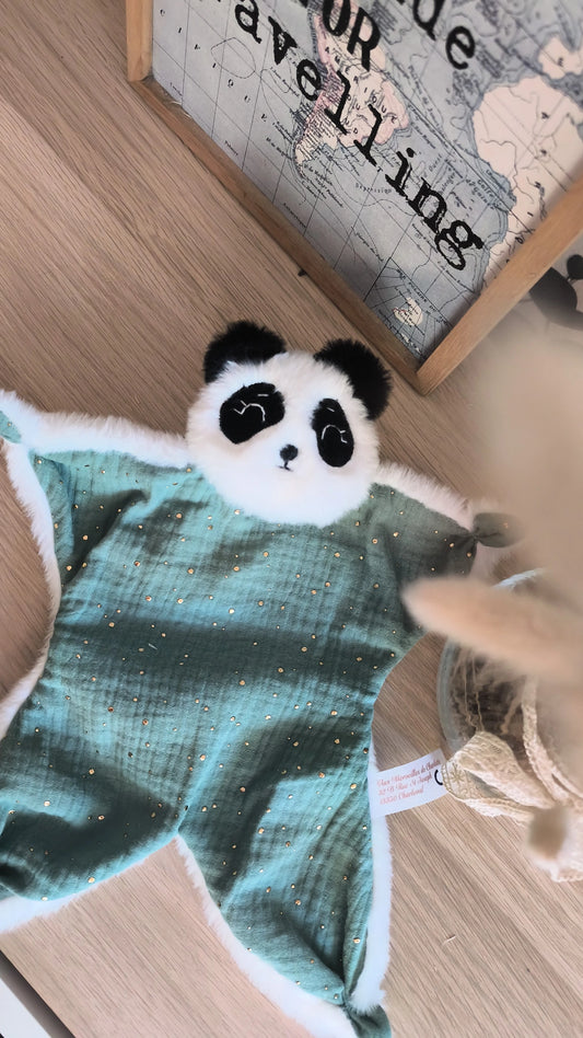 Doudou Gao le Panda - doudou fait main personnalisé