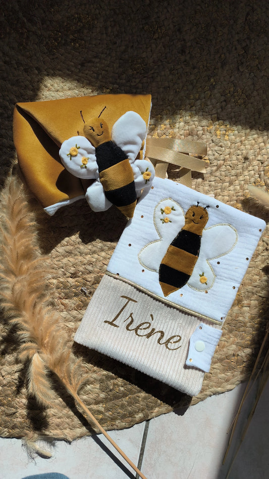 Protège carnet de santé Abeille - modèle Personnalisable