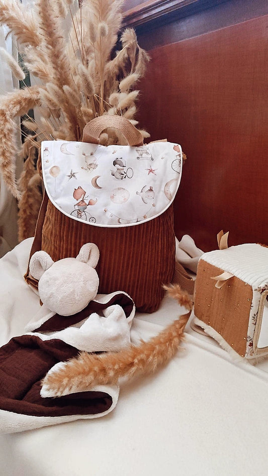 Sac à dos crèche / maternelle  - modèle animaux cirque en tissu fait main