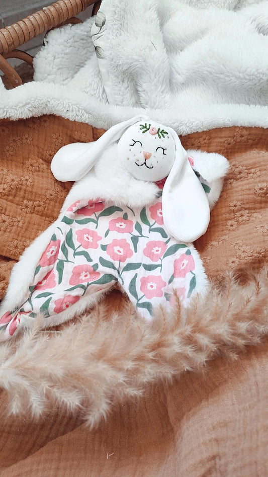 Doudou lapin grace blanc- petit modèle disponible