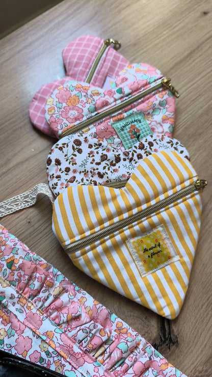 Porte Monnaie Coeur - modèle personnalisable tissu et texte